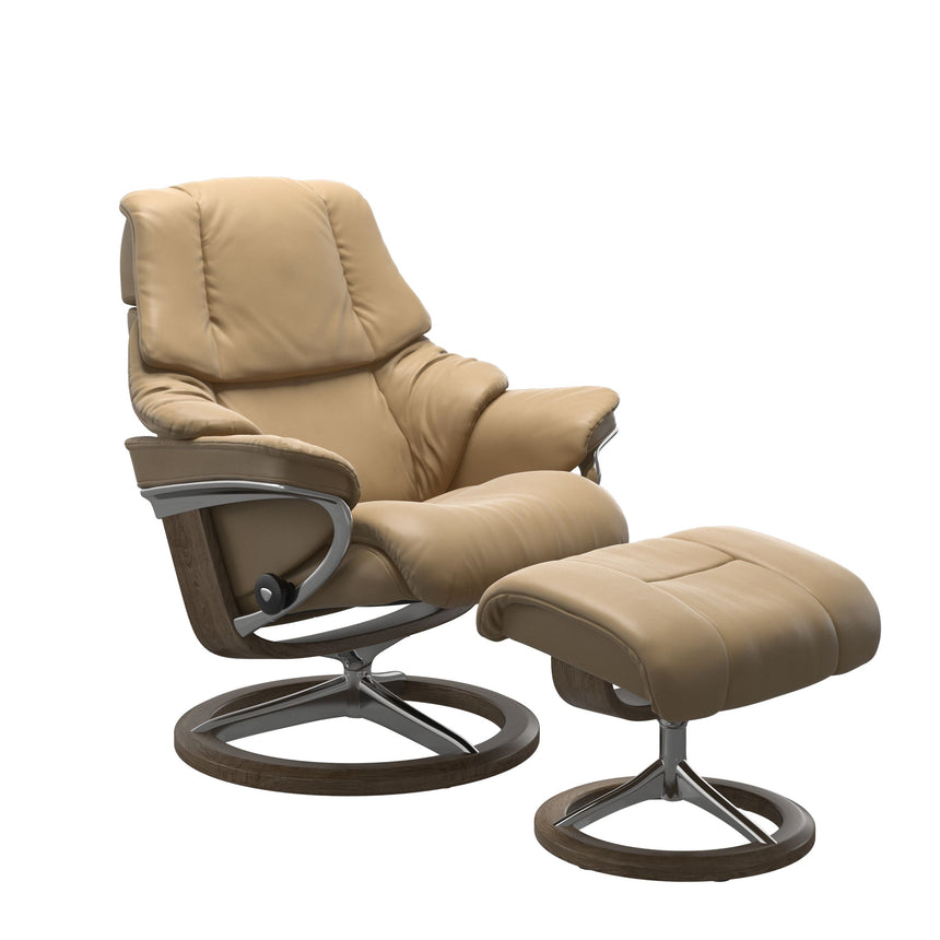 Reno Recliner - Signature Base - Paloma Sand - Smoked Oak Wood