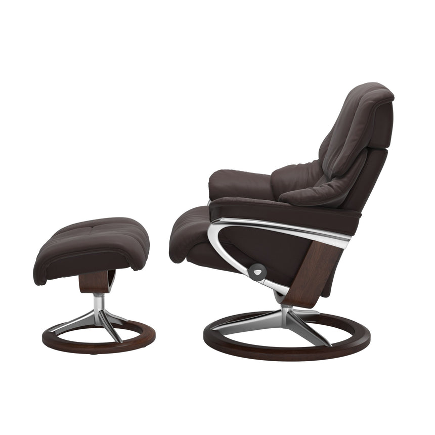 Reno Recliner - Signature Base - Paloma Chocolate - Brown Wood