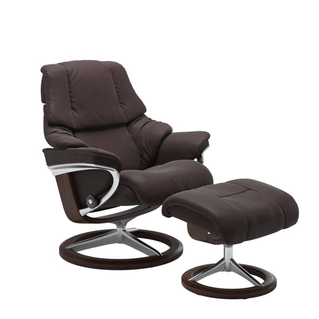 Reno Recliner - Signature Base - Paloma Chocolate - Brown Wood