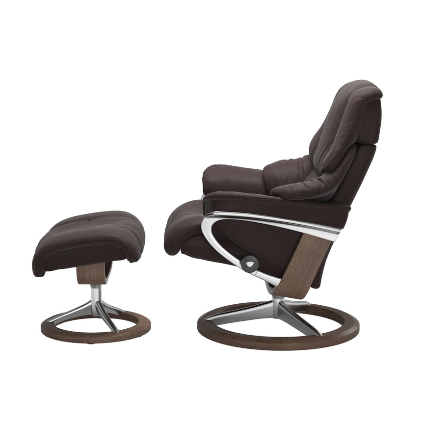 Reno Recliner - Signature Base - Paloma Chocolate - Walnut Wood