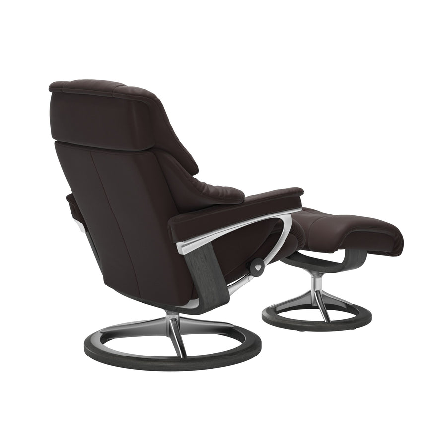 Reno Recliner - Signature Base - Paloma Chocolate - Grey Wood