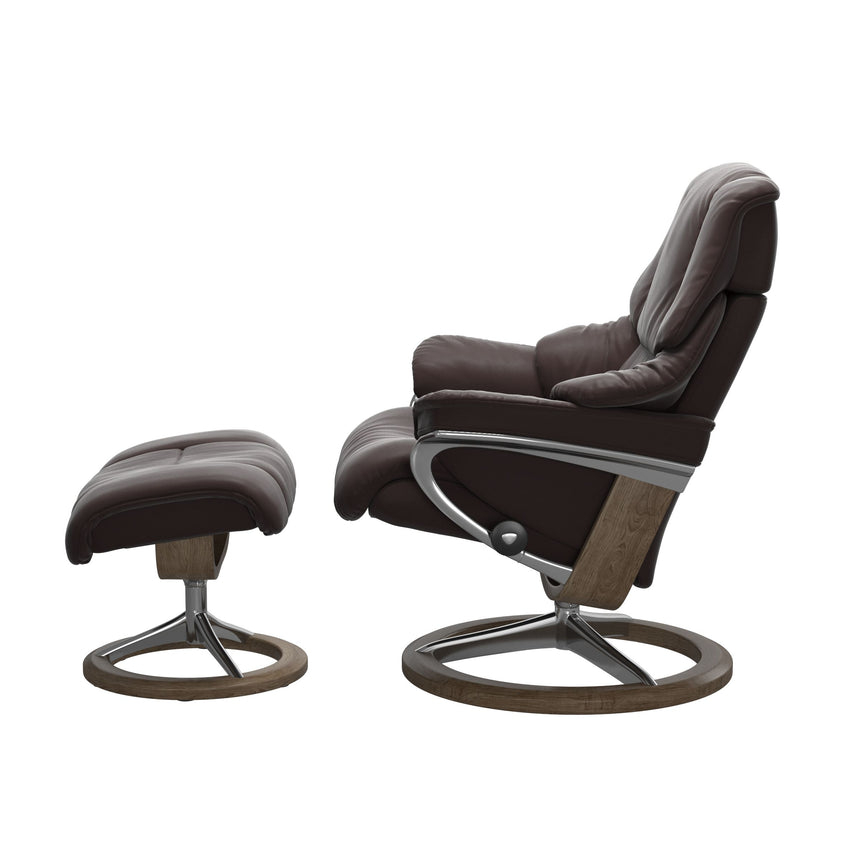 Reno Recliner - Signature Base - Paloma Chocolate - Smoked Oak Wood