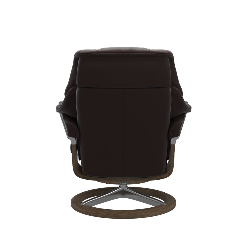 Reno Recliner - Signature Base - Paloma Chocolate - Smoked Oak Wood