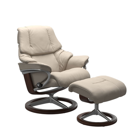 Reno Recliner - Signature Base - Paloma Fog - Brown Wood