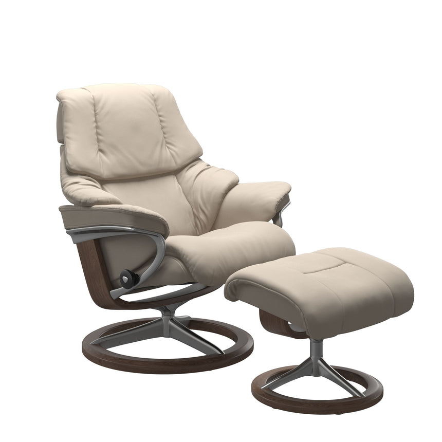 Reno Recliner - Signature Base - Paloma Fog - Walnut Wood