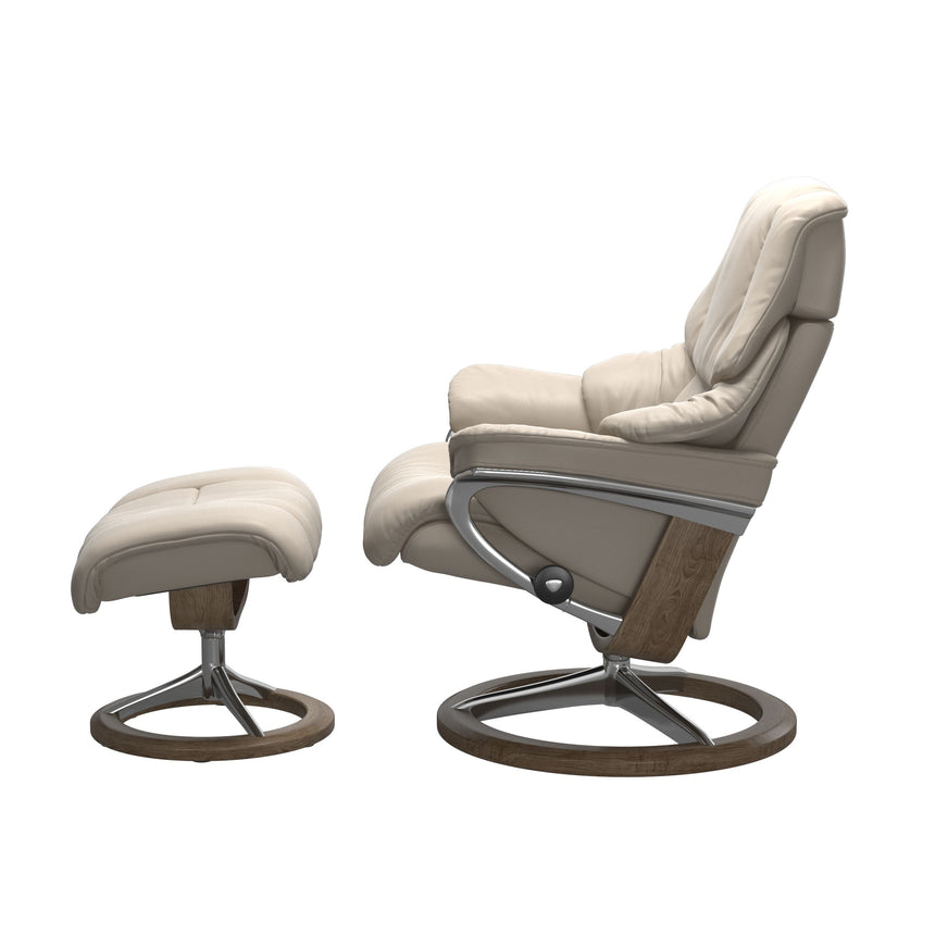 Reno Recliner - Signature Base - Paloma Fog - Smoked Oak Wood