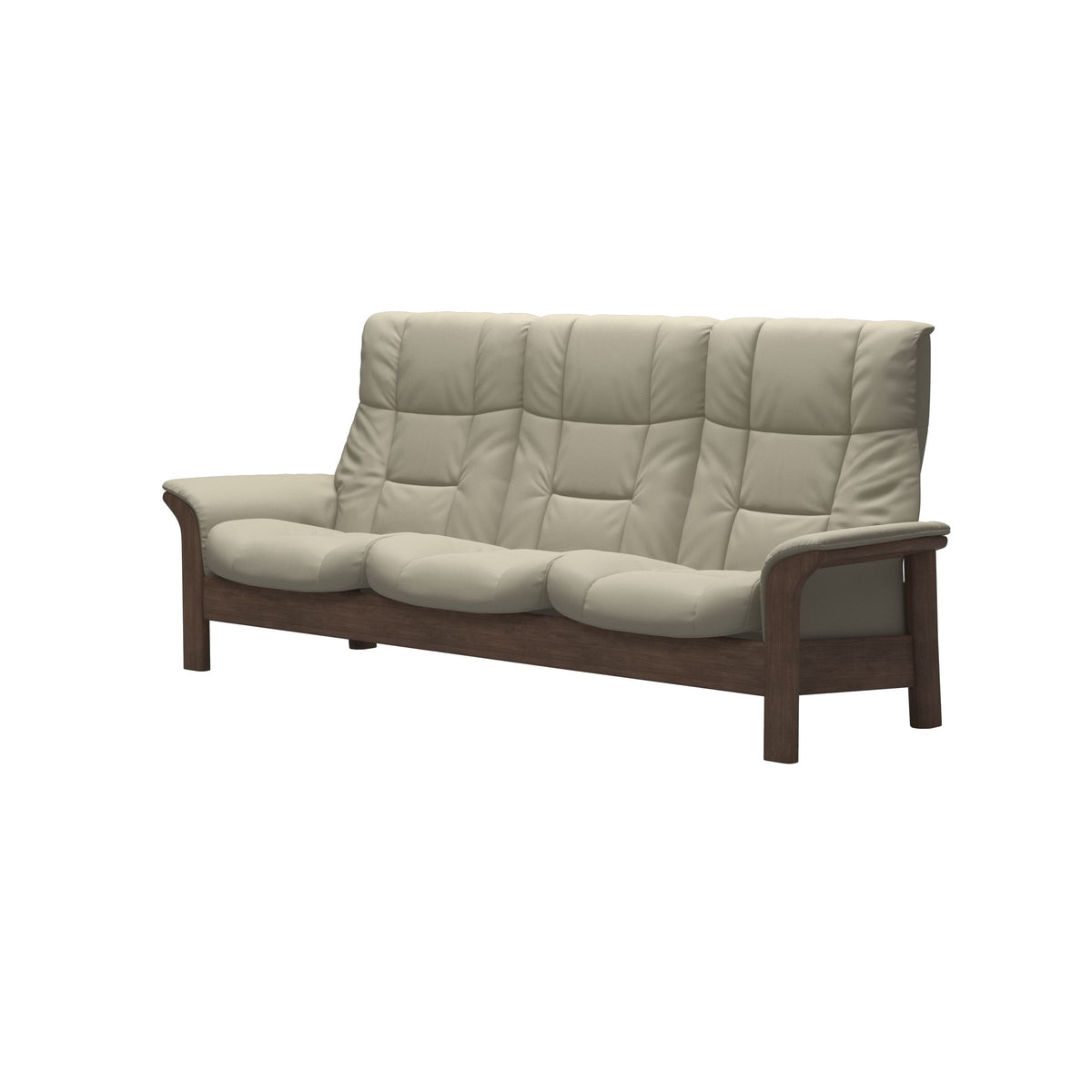Buckingham HB 3-Seat - Paloma Light Grey - Walnut