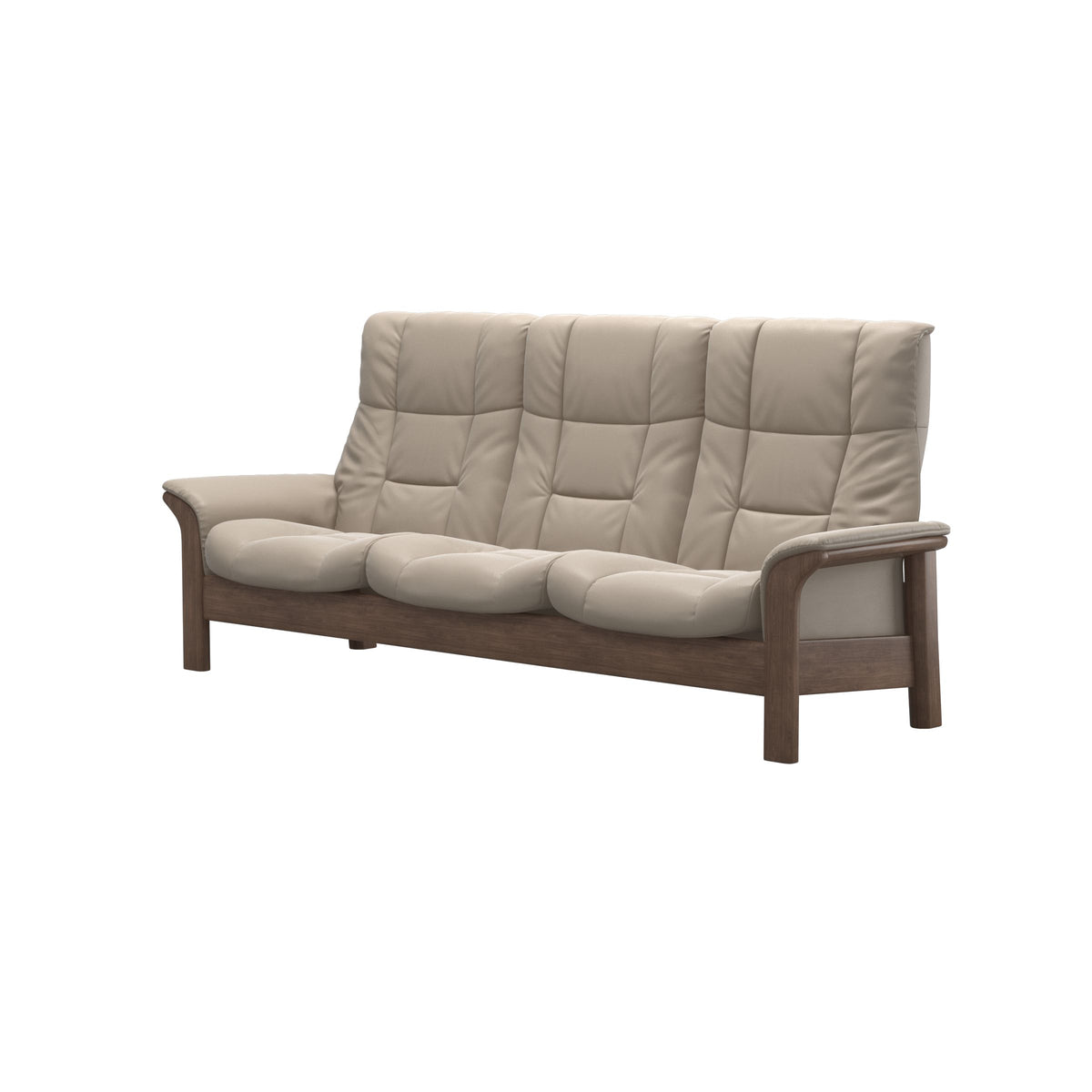 Buckingham HB 3-Seat - Paloma Mushroom - Walnut