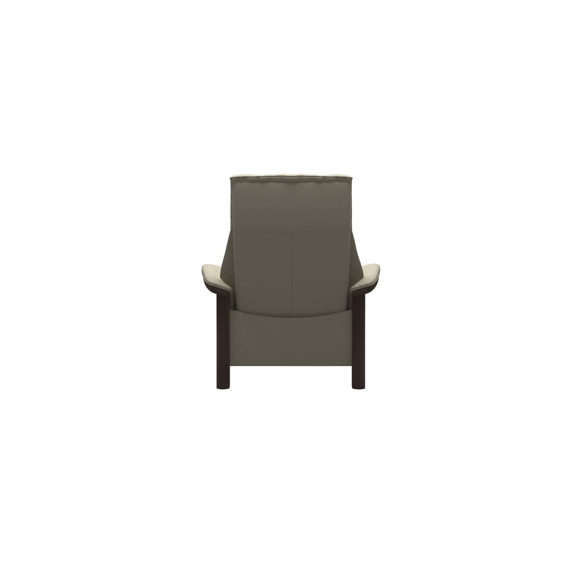 Stressless Windsor High Back Chair in Paloma Light Grey, Wenge, rear three-quarter view