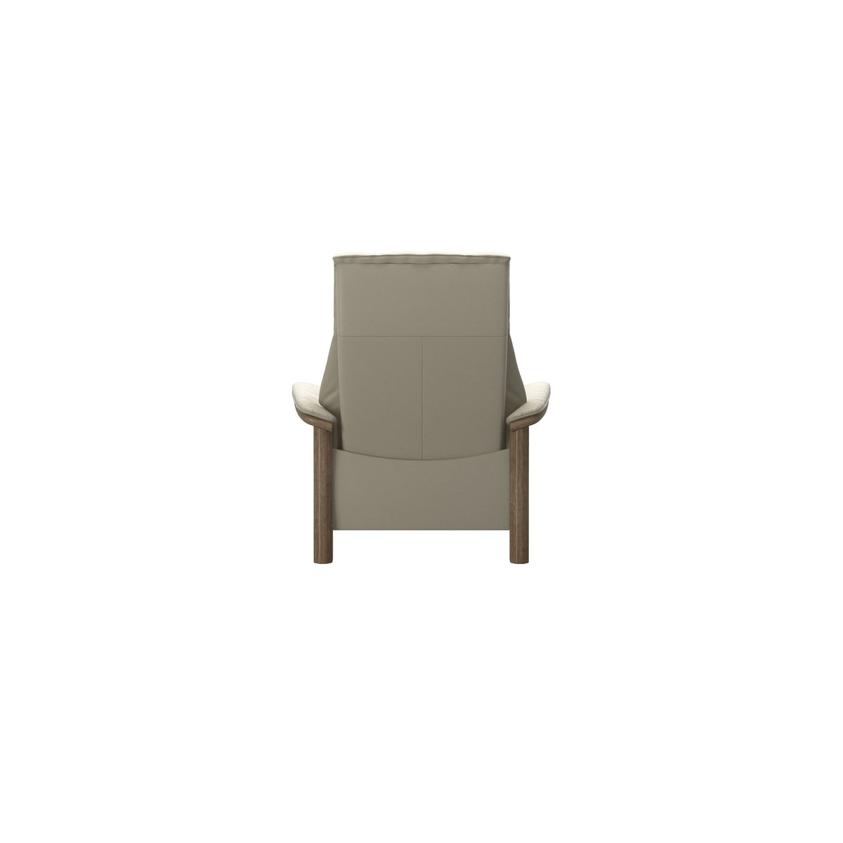 Stressless Windsor High Back Chair in Paloma Light Grey, Smoked Oak, rear three-quarter view
