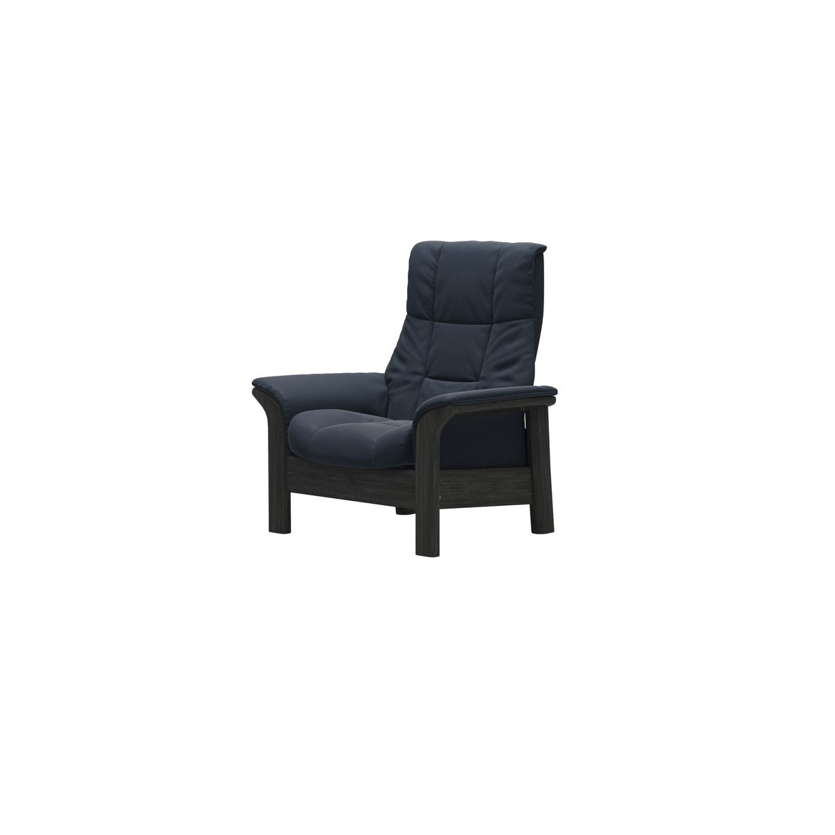 Stressless Windsor High Back Chair in Paloma Oxford Blue, Grey, side view