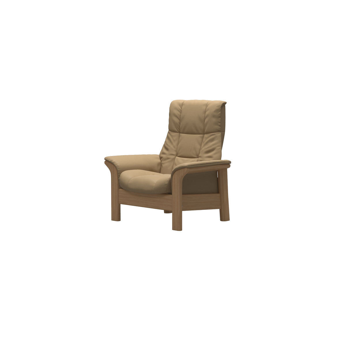 Stressless Windsor High Back Chair in Paloma Sand, Oak, side view