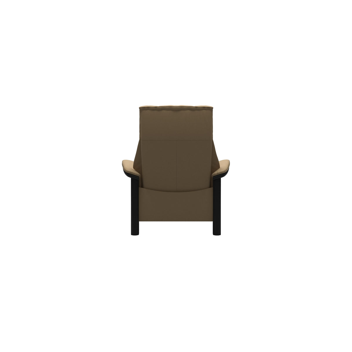 Stressless Windsor High Back Chair in Paloma Sand, Black, rear three-quarter view