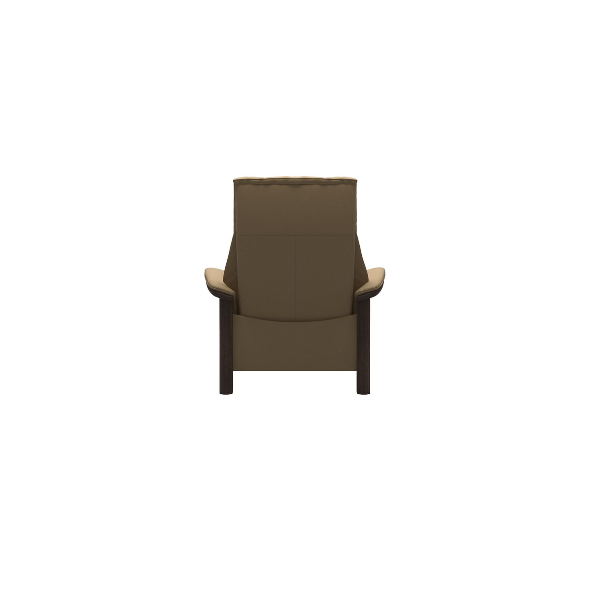 Stressless Windsor High Back Chair in Paloma Sand, Wenge, rear three-quarter view