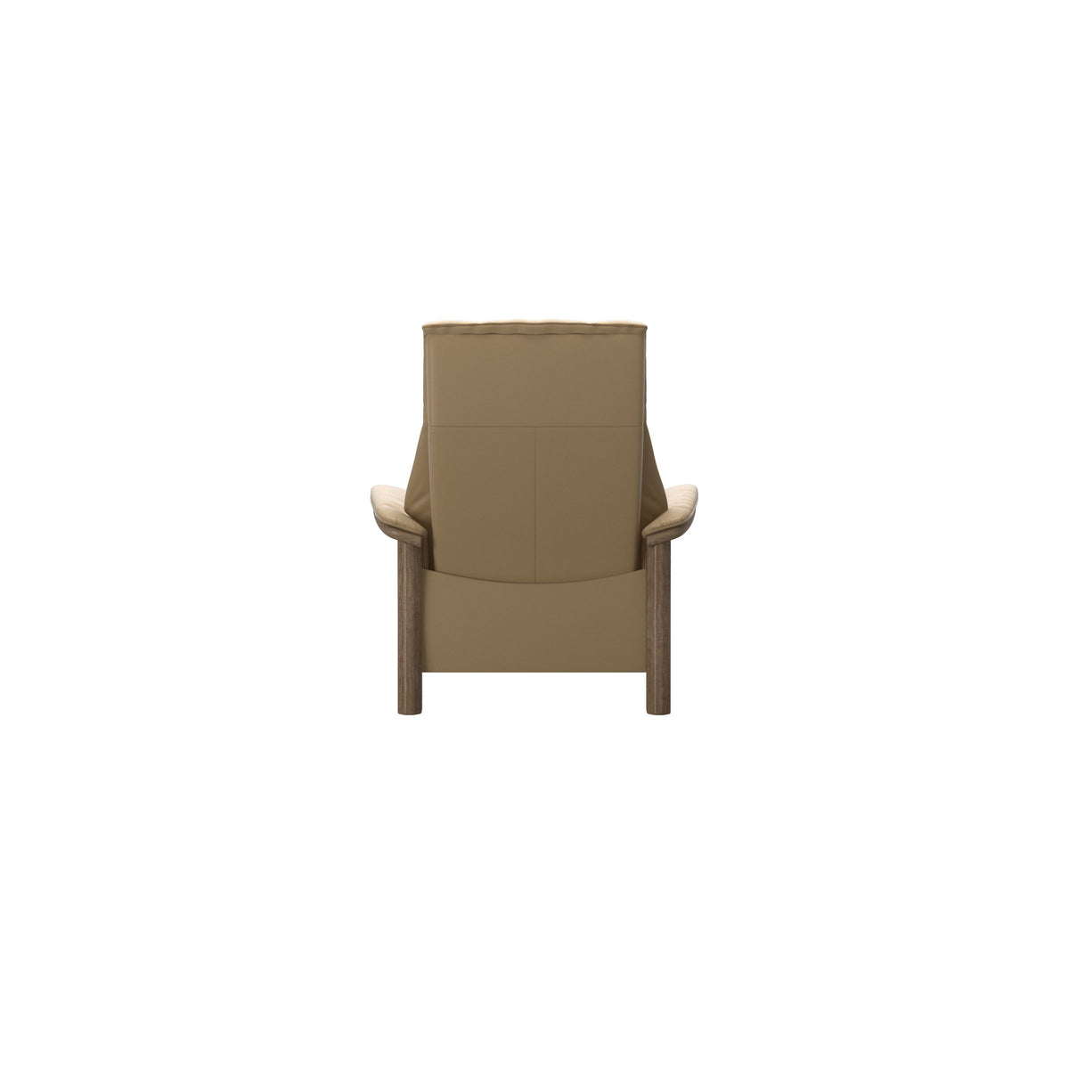 Stressless Windsor High Back Chair in Paloma Sand, Smoked Oak, rear three-quarter view