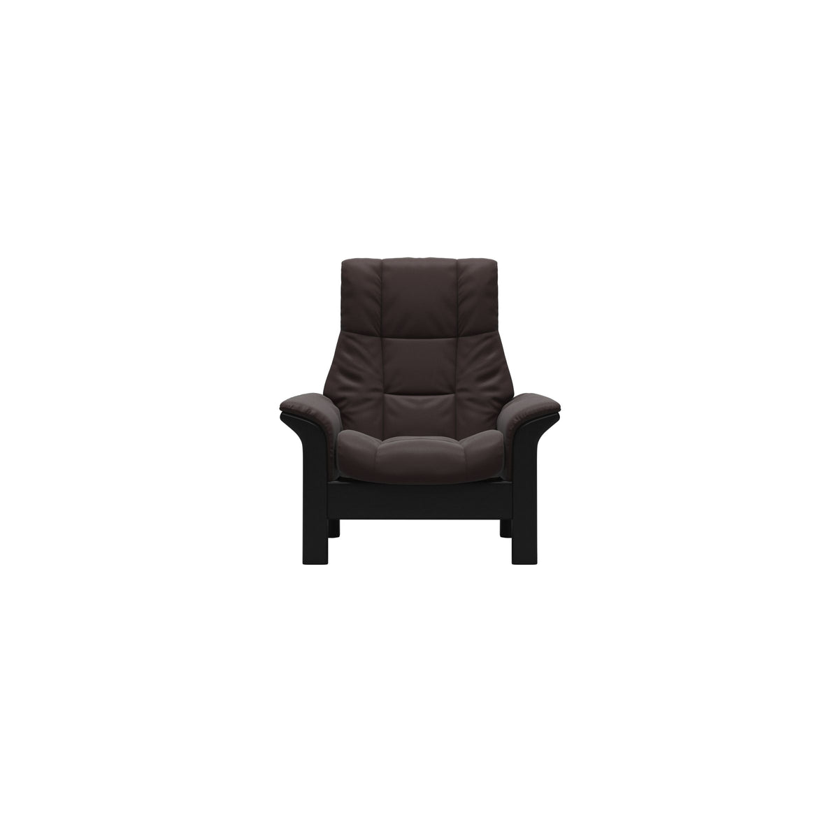 Stressless Windsor High Back Chair in Paloma Chocolate, Black, front view
