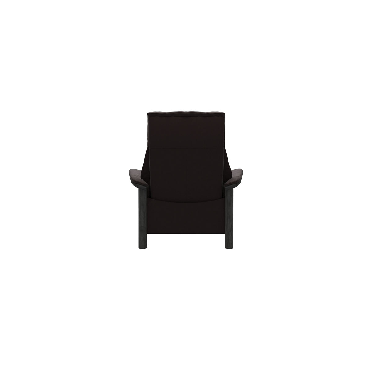 Stressless Windsor High Back Chair in Paloma Chocolate, Grey, rear three-quarter view