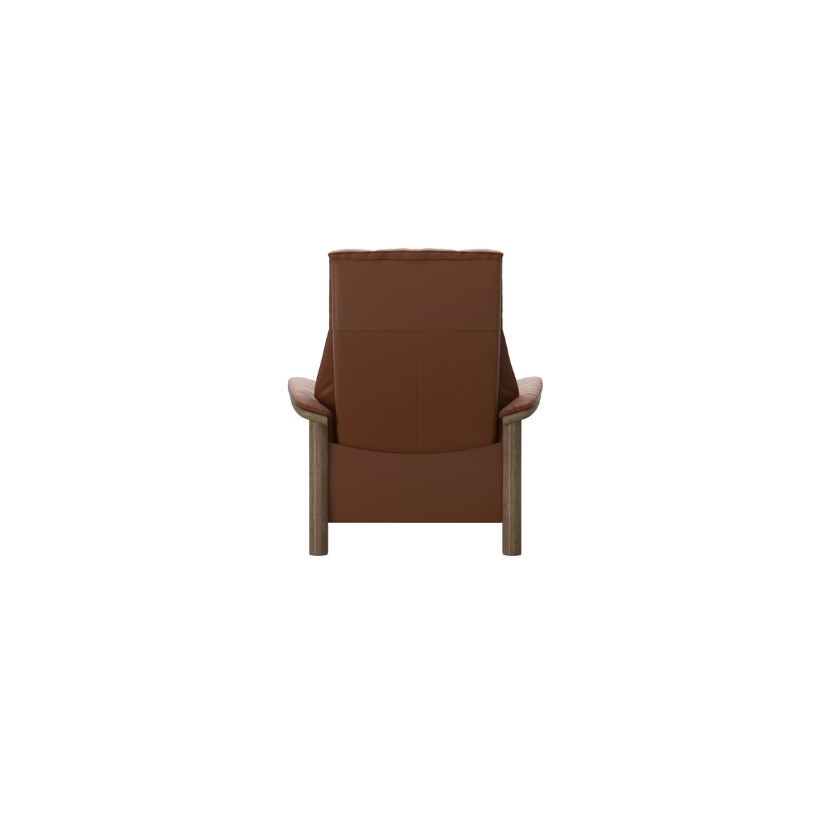 Stressless Windsor High Back Chair in Paloma New Cognac, Smoked Oak, rear three-quarter view