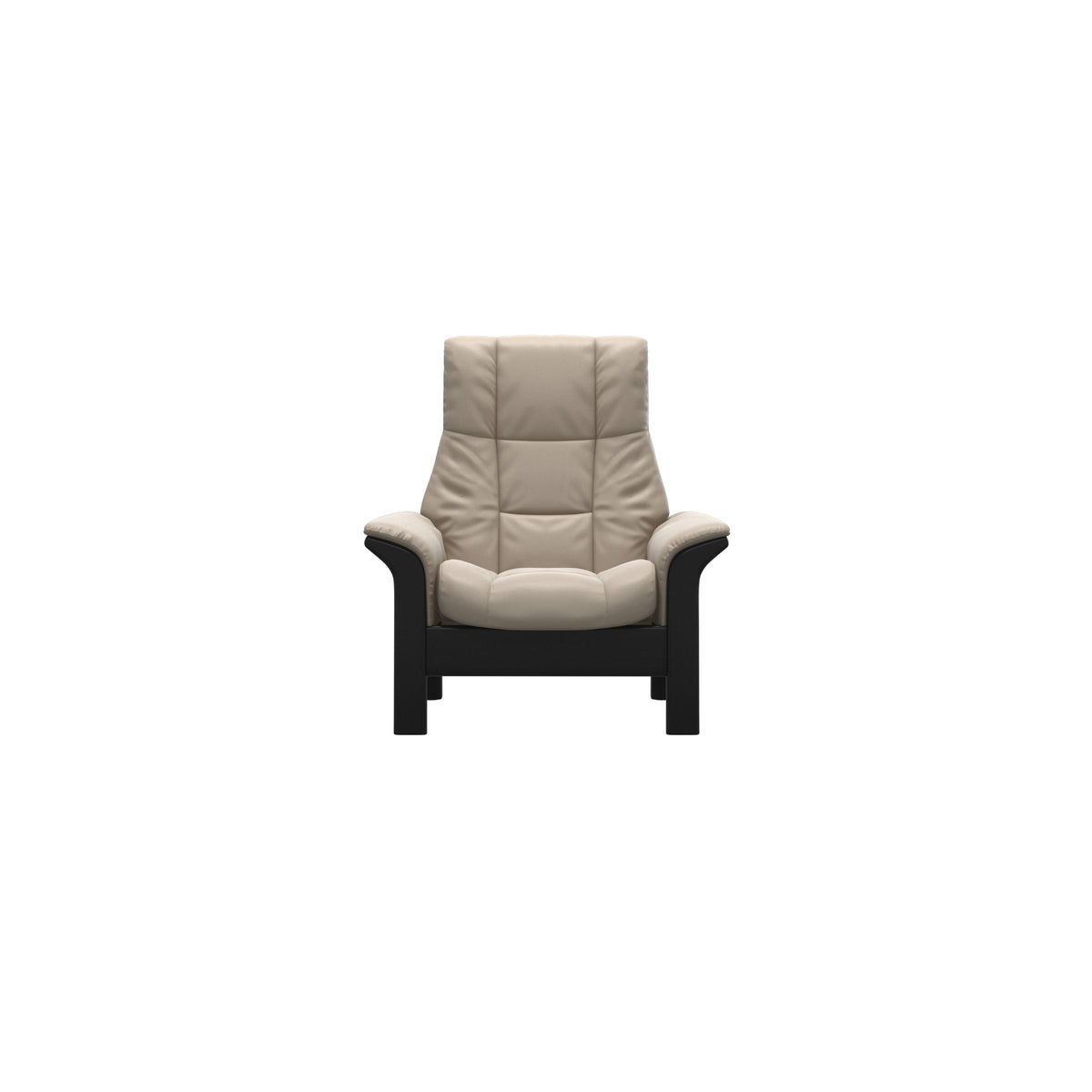 Stressless Windsor High Back Chair in Paloma Mushroom, Black, front view