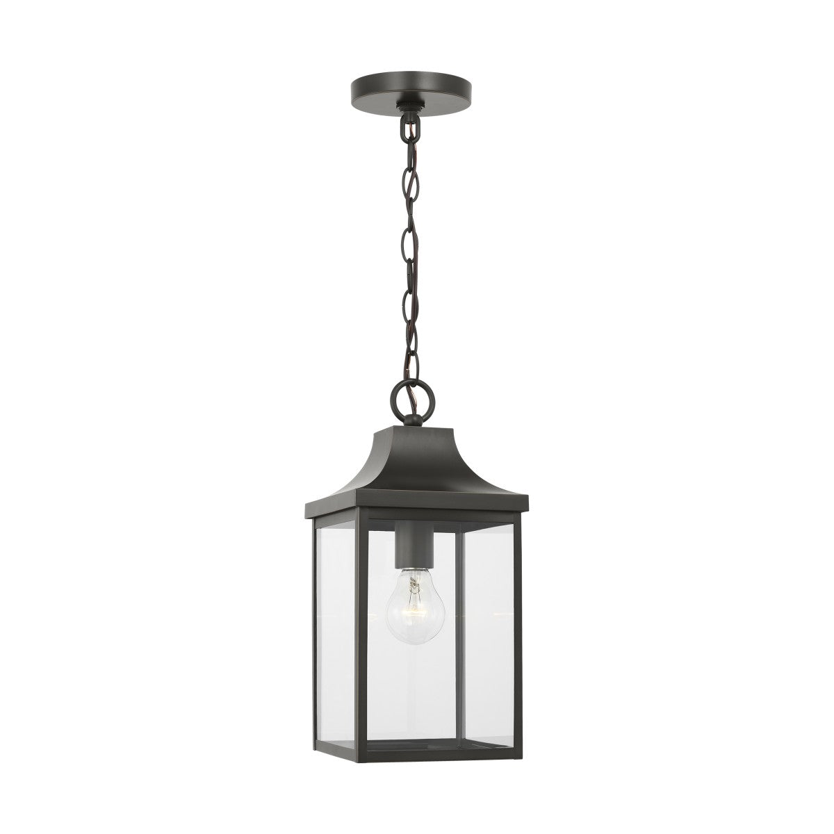 Saybrook 15" Hanging Lantern — Clear and Smooth White