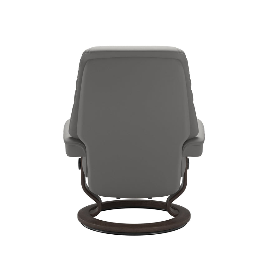 Sunrise Recliner - Classic Base - Paloma Silver Grey - Wenge Wood