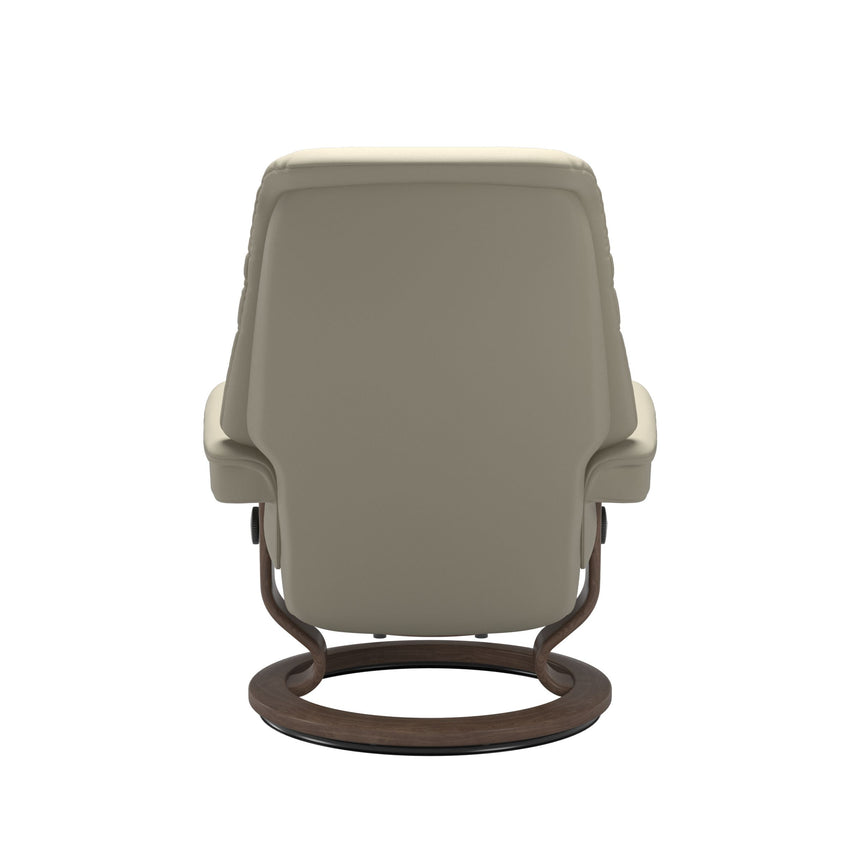 Sunrise Recliner - Classic Base - Paloma Light Grey - Walnut Wood
