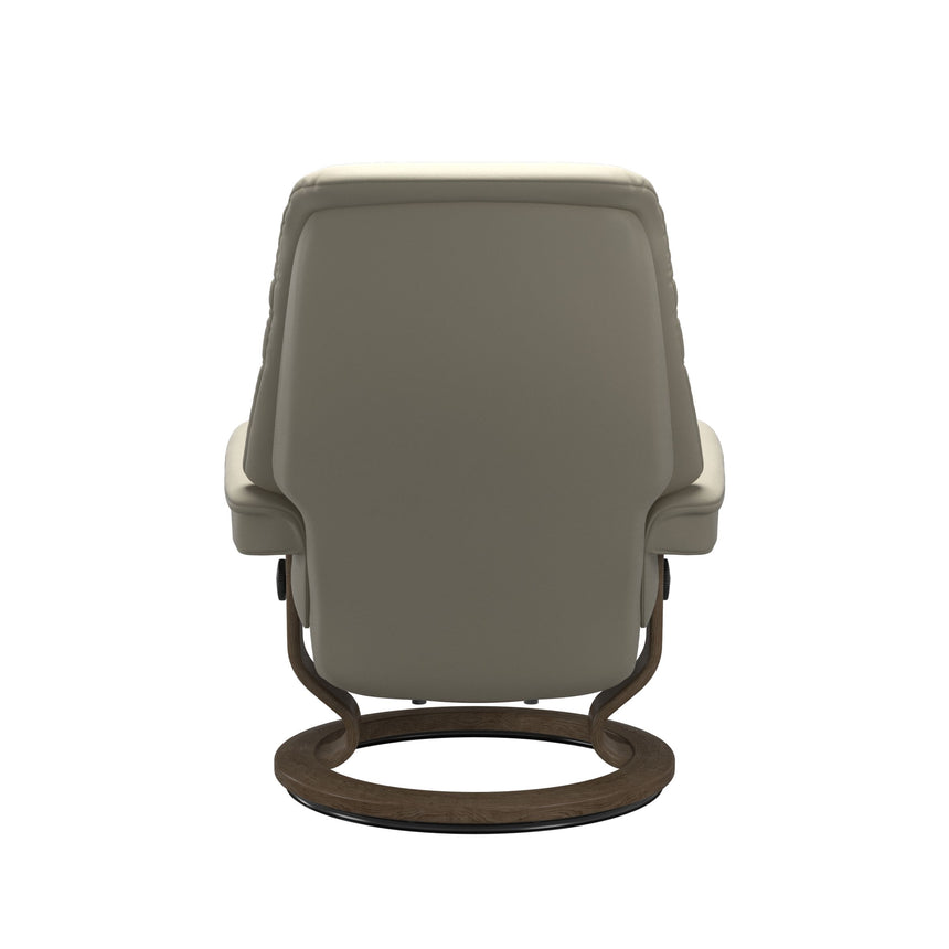 Sunrise Recliner - Classic Base - Paloma Light Grey - Smoked Oak Wood
