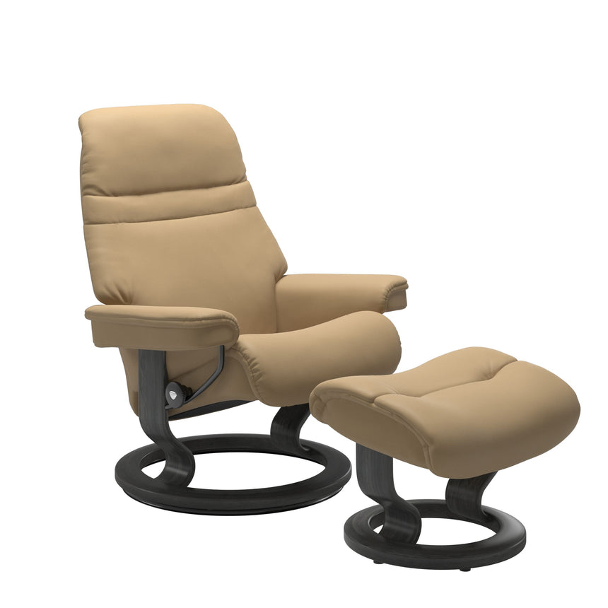 Sunrise Recliner - Classic Base - Paloma Sand - Grey Wood