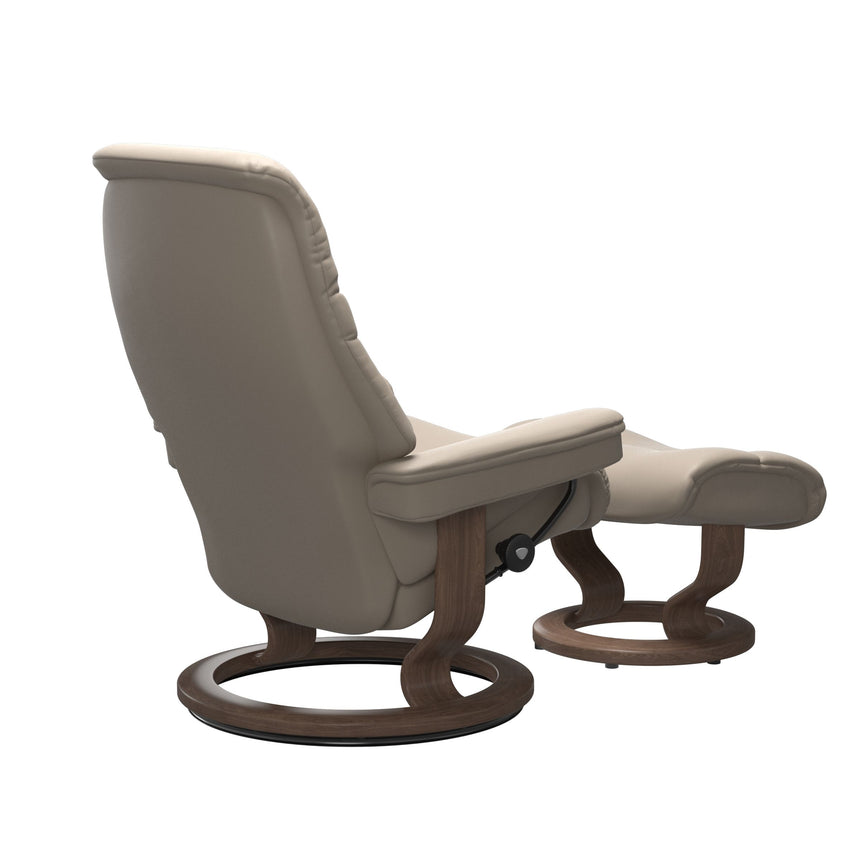 Sunrise Recliner - Classic Base - Paloma Mushroom - Walnut Wood