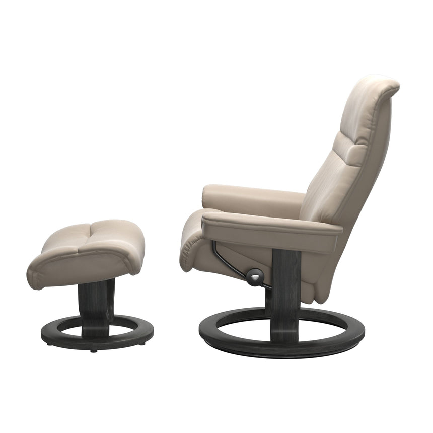 Sunrise Recliner - Classic Base - Paloma Mushroom - Grey Wood
