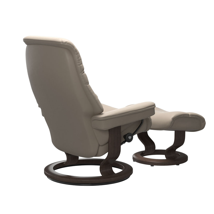 Sunrise Recliner - Classic Base - Paloma Mushroom - Wenge Wood