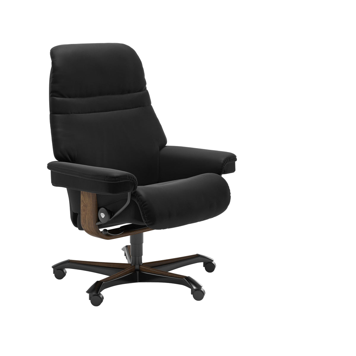 Sunrise - Office Chair - Paloma Black - Teak Wood