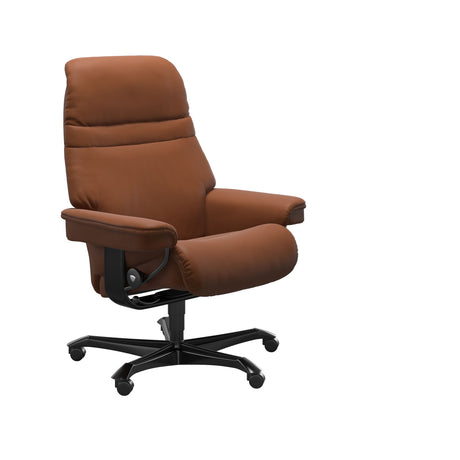 Sunrise - Office Chair - Paloma New cognac - Black Wood