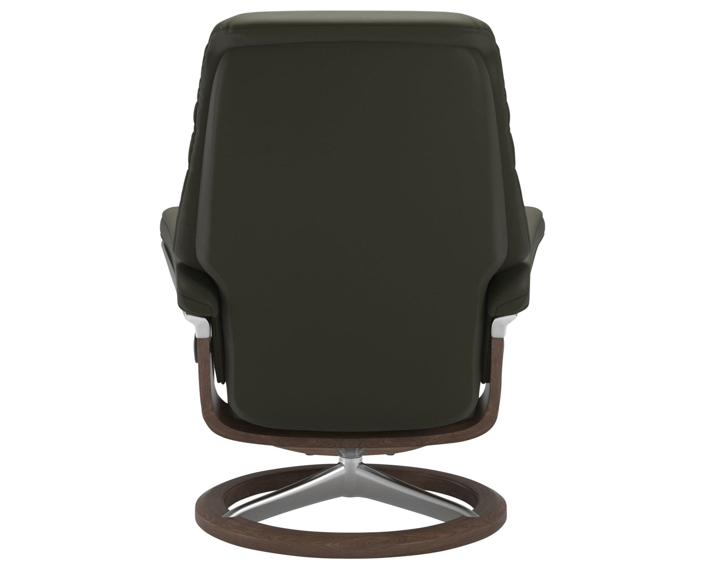 Paloma Leather Dark Olive M/L & Walnut Base | Stressless Sunrise Signature Recliner | Valley Ridge Furniture