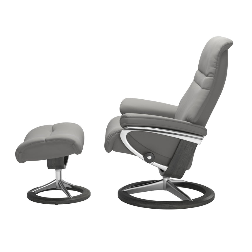 Sunrise Recliner - Signature Base - Paloma Silver Grey - Grey Wood