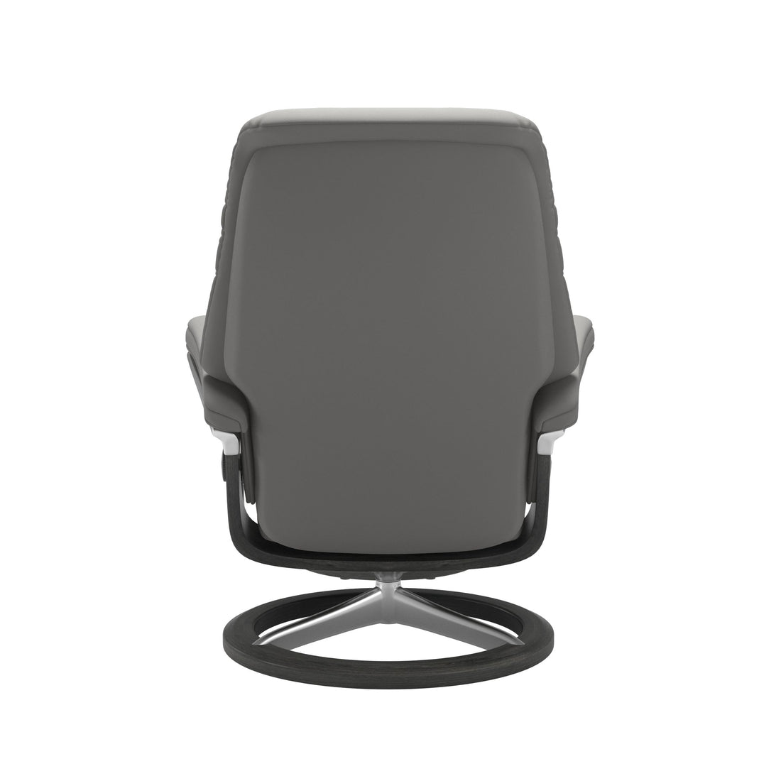 Stressless Sunrise Recliner Signature Base in Paloma Silver Grey, Grey, back view
