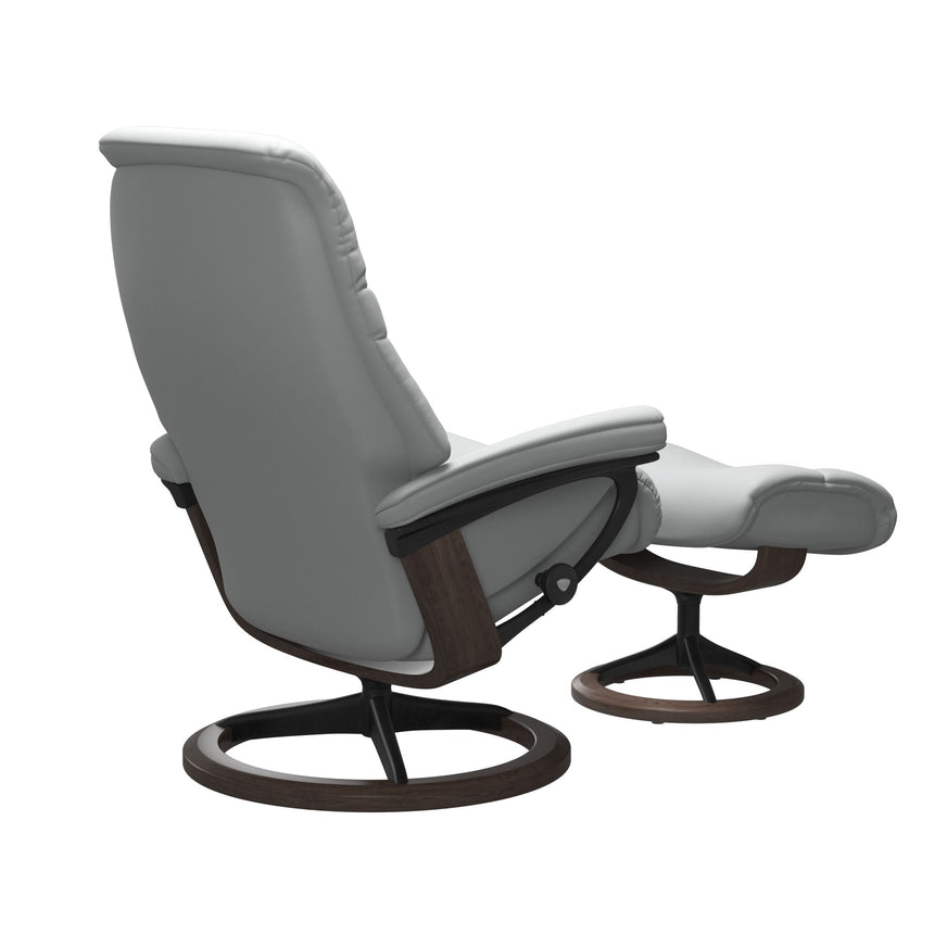 Sunrise Recliner - Signature Base - Paloma Misty Grey - Wenge Wood