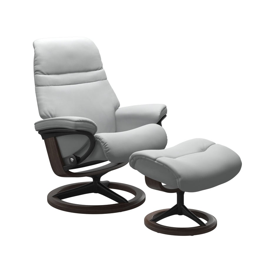 Sunrise Recliner - Signature Base - Paloma Misty Grey - Wenge Wood