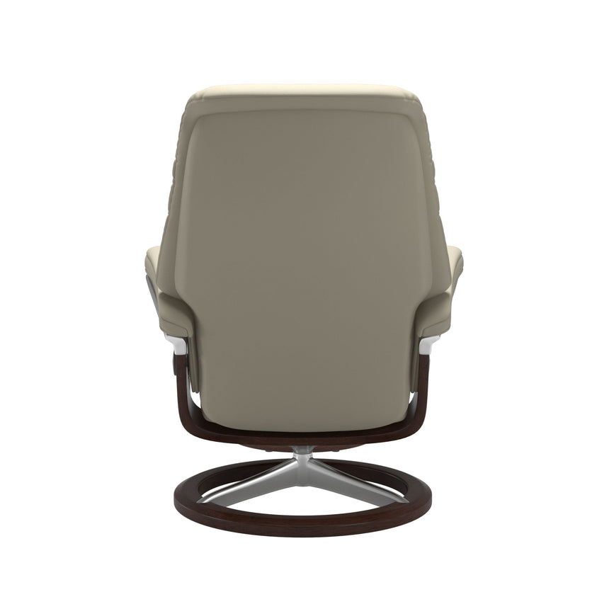 Sunrise Recliner - Signature Base - Paloma Light Grey - Brown Wood