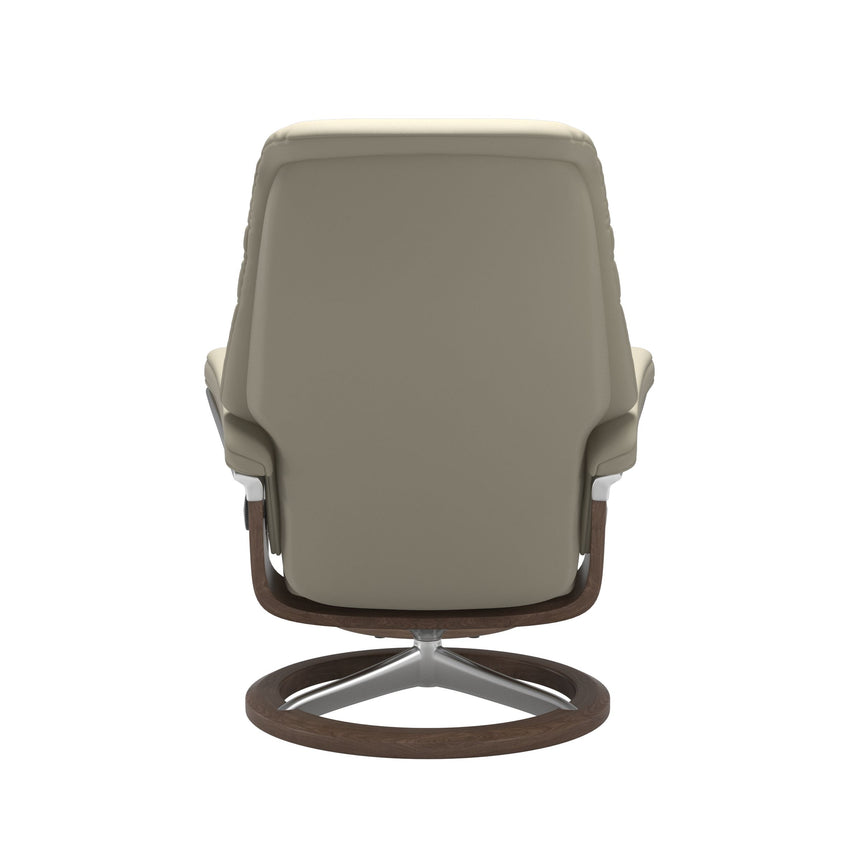 Sunrise Recliner - Signature Base - Paloma Light Grey - Walnut Wood