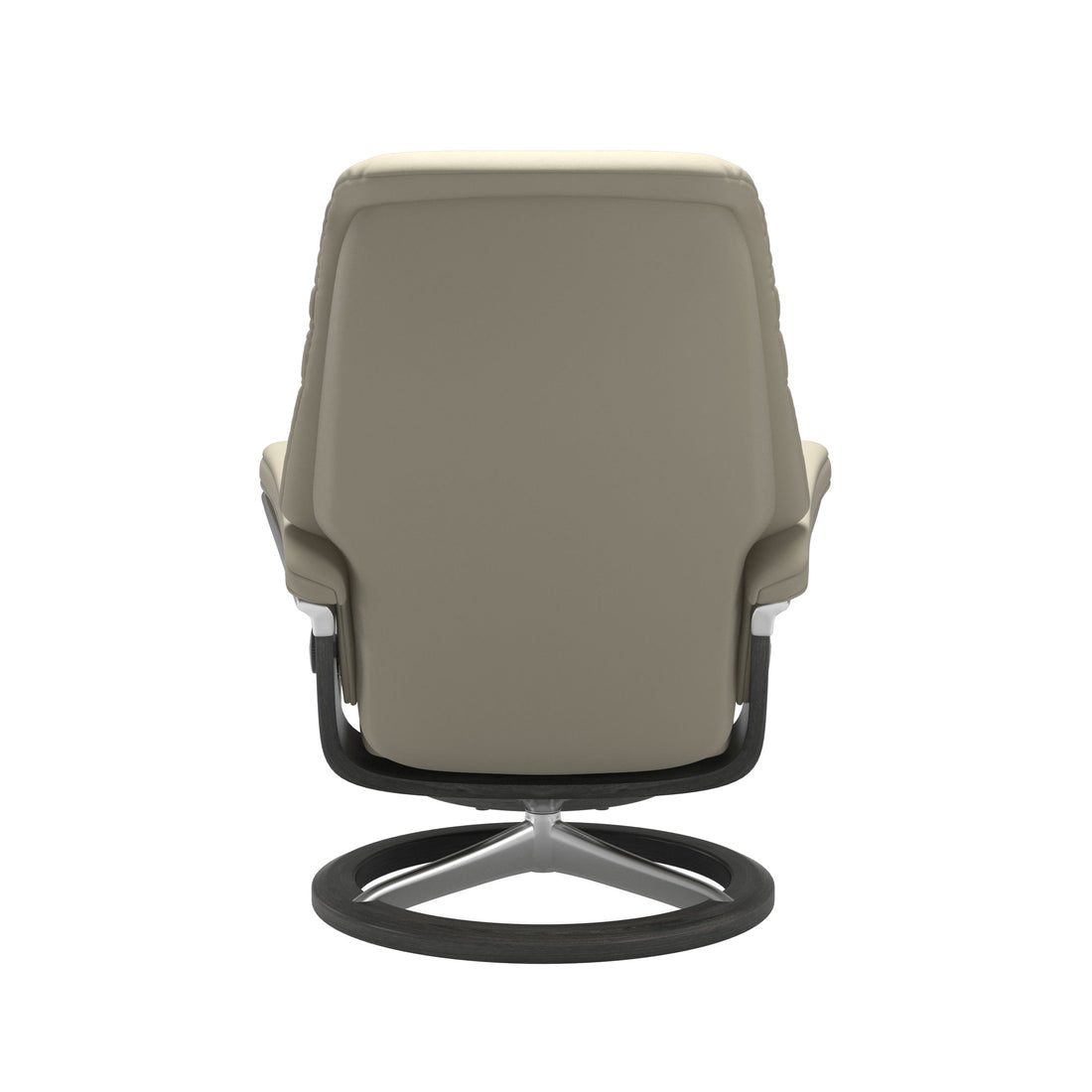 Stressless Sunrise Recliner Signature Base in Paloma Light Grey, Grey, back view