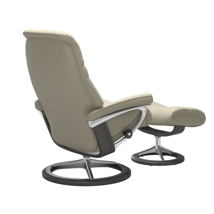 Sunrise Recliner - Signature Base - Paloma Light Grey - Grey Wood
