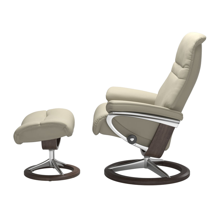 Sunrise Recliner - Signature Base - Paloma Light Grey - Wenge Wood