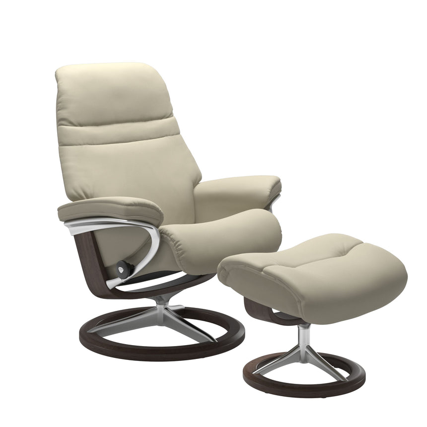 Sunrise Recliner - Signature Base - Paloma Light Grey - Wenge Wood