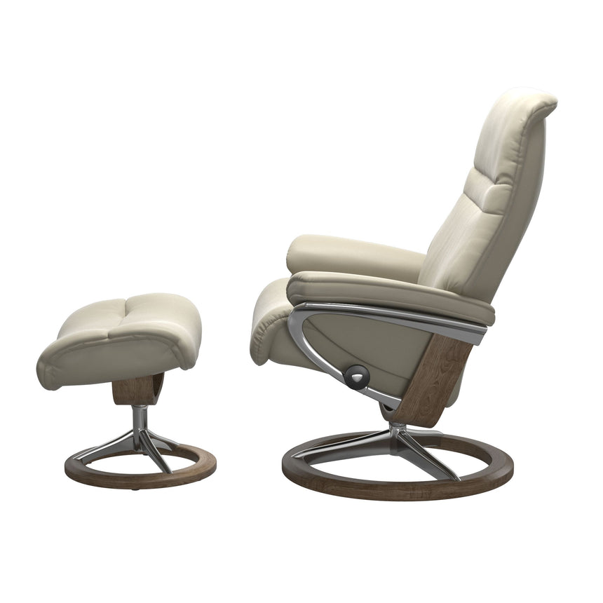 Sunrise Recliner - Signature Base - Paloma Light Grey - Smoked Oak Wood