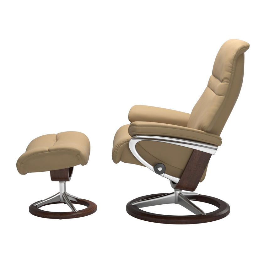 Sunrise Recliner - Signature Base - Paloma Sand - Brown Wood