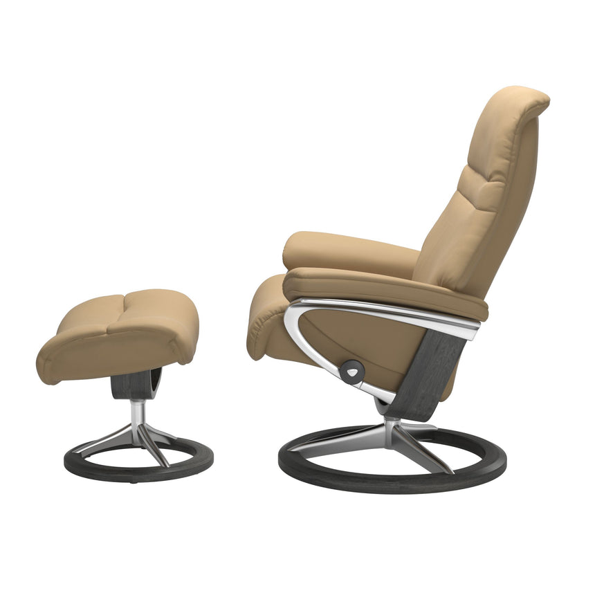 Sunrise Recliner - Signature Base - Paloma Sand - Grey Wood
