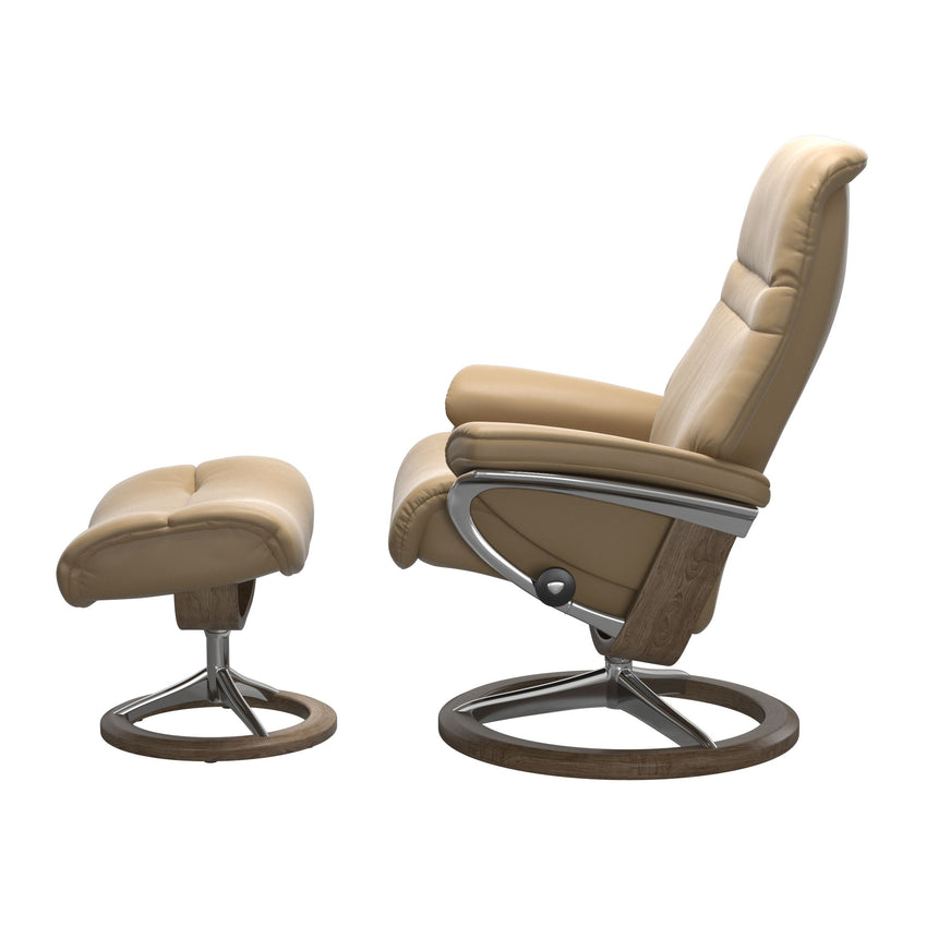 Sunrise Recliner - Signature Base - Paloma Sand - Smoked Oak Wood