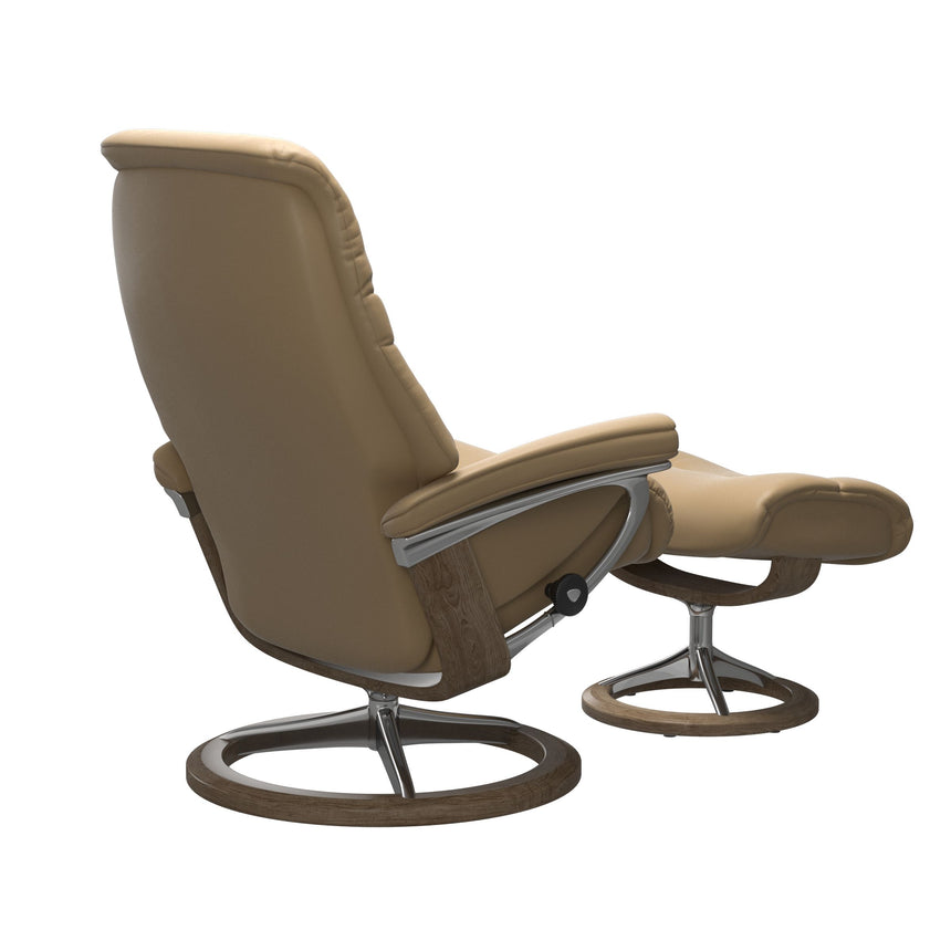 Sunrise Recliner - Signature Base - Paloma Sand - Smoked Oak Wood