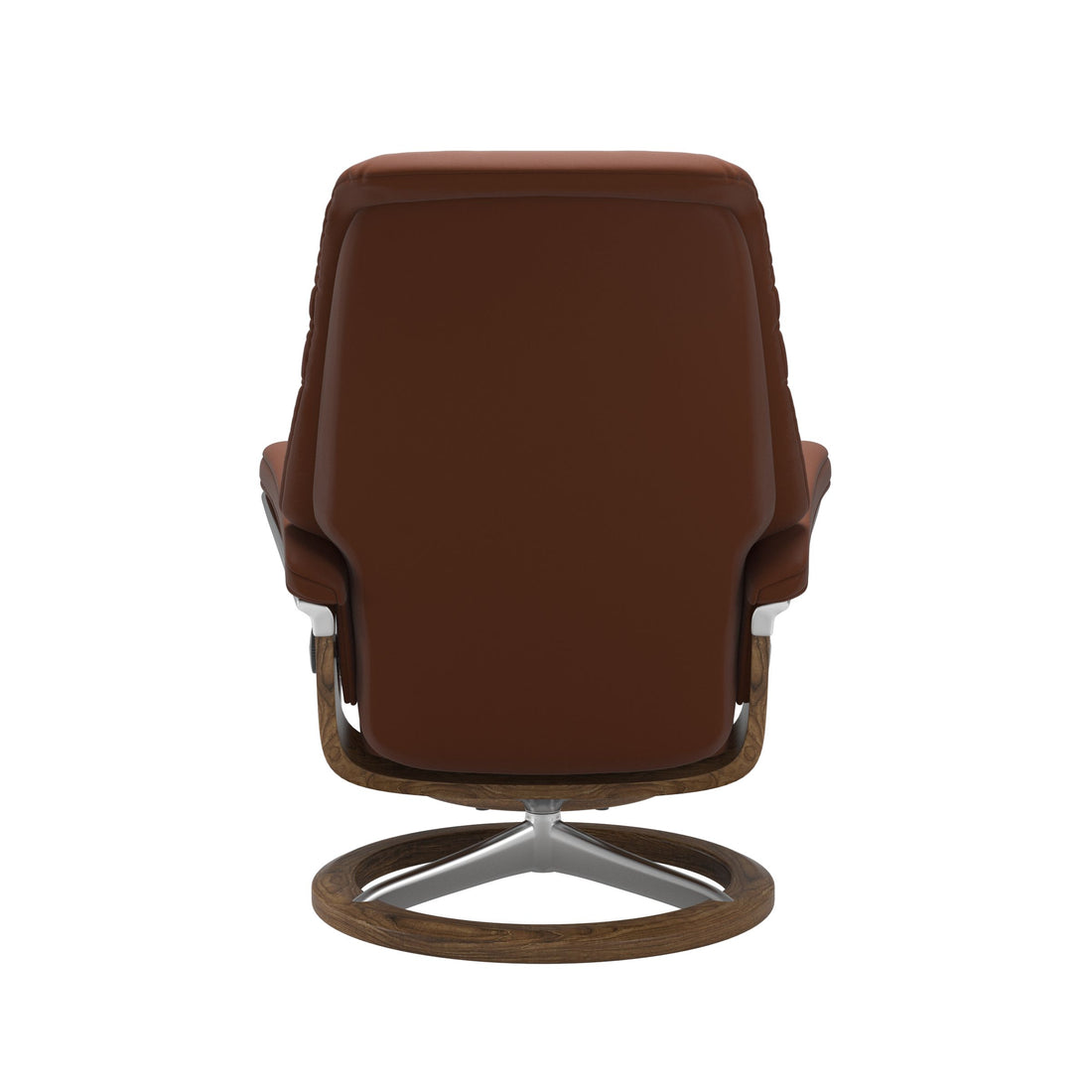 Stressless Sunrise Recliner Signature Base in Paloma Copper, Teak, back view